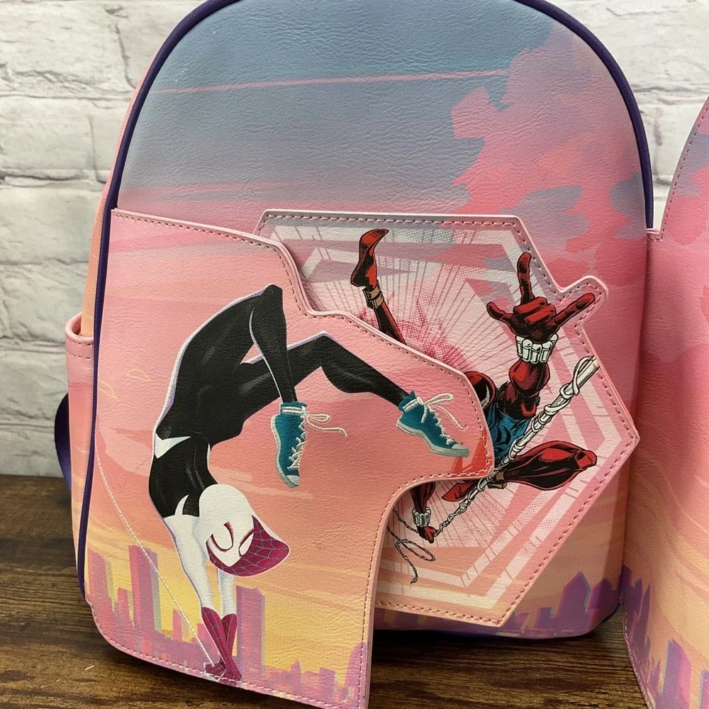 BoxLunch Marvel SpiderMan‎ Magnetic Fold Mini Backpack BoxLunch Exclusive